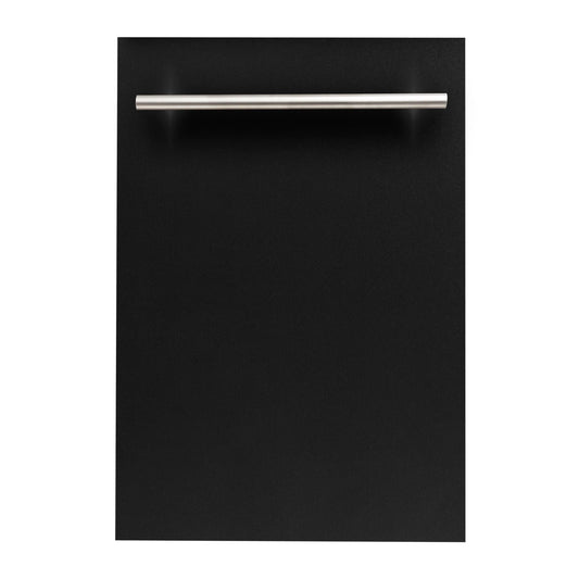ZLINE 18 in. Compact Top Control Dishwasher with Black Matte Panel and Modern Handle (DW-BLM-H-18)