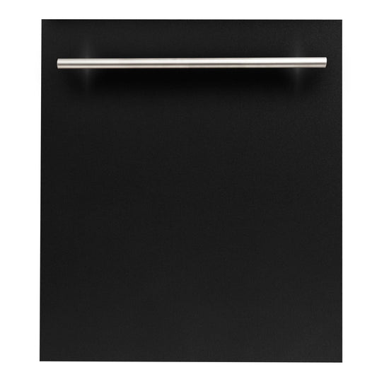 ZLINE 24 in. Compact Top Control Dishwasher with Black Matte Panel and Modern Handle (DW-BLM-H-24)