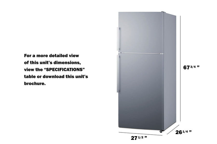 Summit 28" Wide Top Mount Refrigerator-Freezer (FF1513SS)