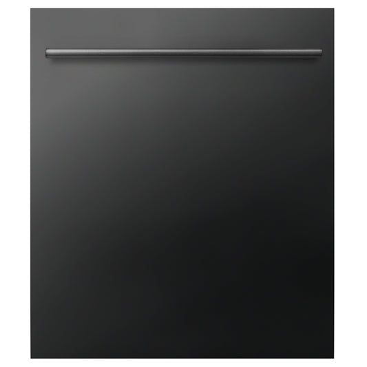 ZLINE 24 in. Top Control Dishwasher in Black Stainless Steel with Modern Style Handle (DW-BS-H-24)