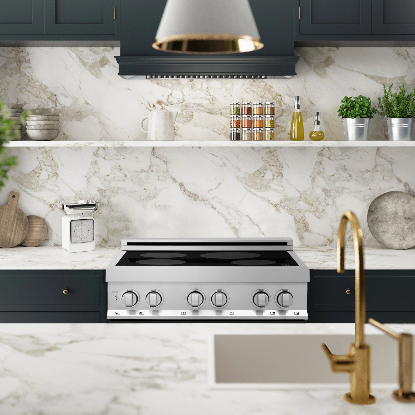 ZLINE 30 in. Induction Range with a 4 Induction Element Stove and Electric Oven in Stainless Steel with Black Matte Door (RAIND-BLM-30)