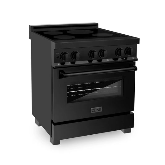 ZLINE 30 in. Induction Range with a 4 Element Stove and Electric Oven in Black Stainless Steel (RAIND-BS-30)