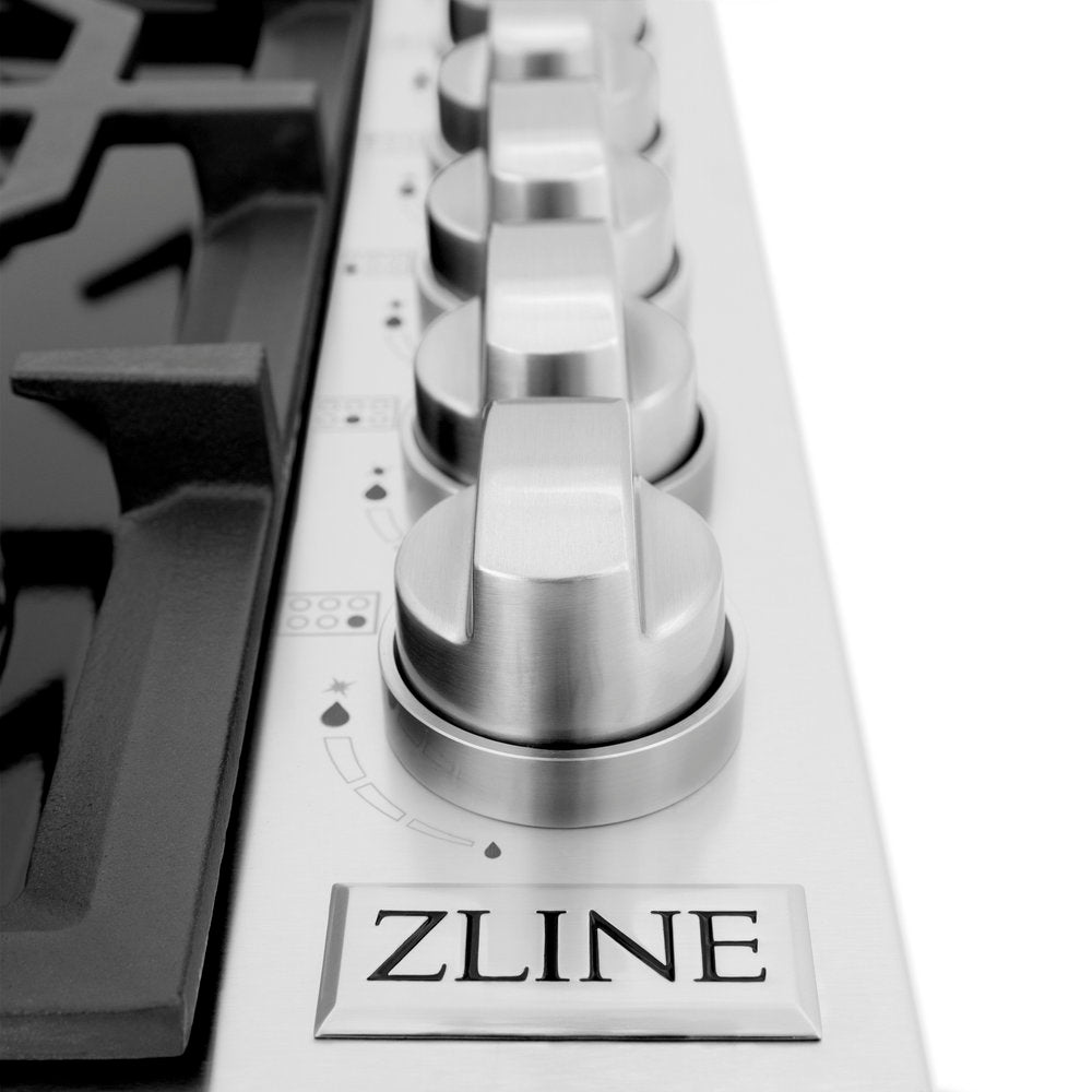 ZLINE 36 in. Dropin Cooktop with 6 Gas Brass Burners (RC-BR-36)