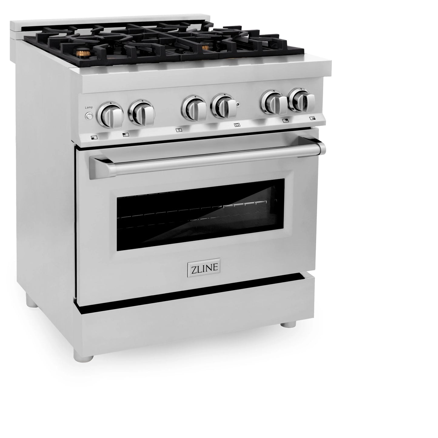 ZLINE 30 in. Dual Fuel Range with Gas Stove and Electric Oven in Stainless Steel and Brass Burners (RA-BR-30)