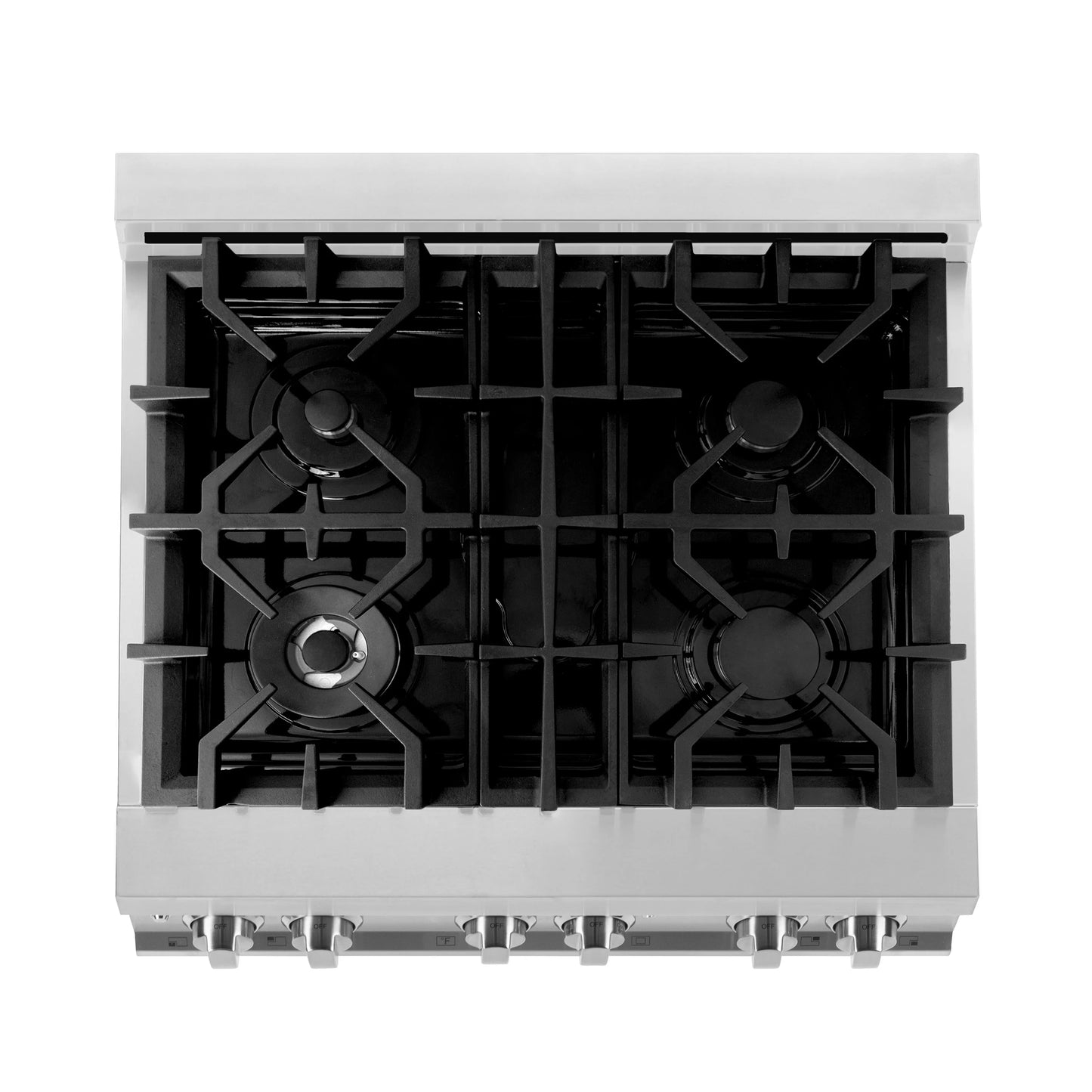 ZLINE 30 in. Dual Fuel Range with Gas Stove and Electric Oven in Stainless Steel with White Matte Door (RA-WM-30)