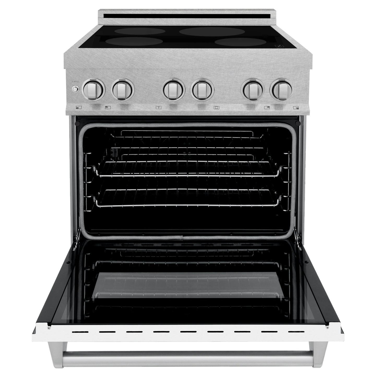 ZLINE 30 in. Induction Range in Fingerprint Resistant Stainless Steel with a 4 Element Stove, Electric Oven, and White Matte Door (RAINDS-WM-30)