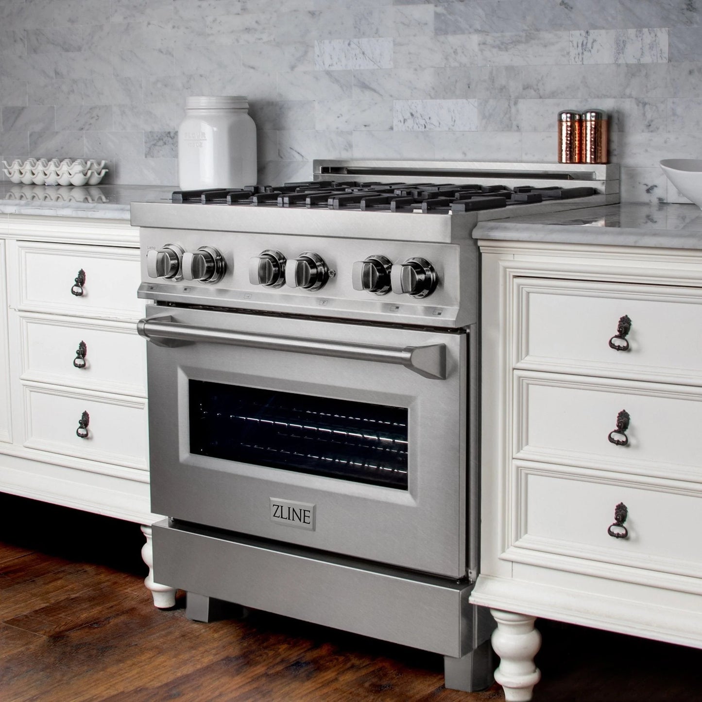 ZLINE 30 in. Dual Fuel Range with Gas Stove and Electric Oven in All Fingerprint Resistant Stainless Steel (RAS-SN-30)