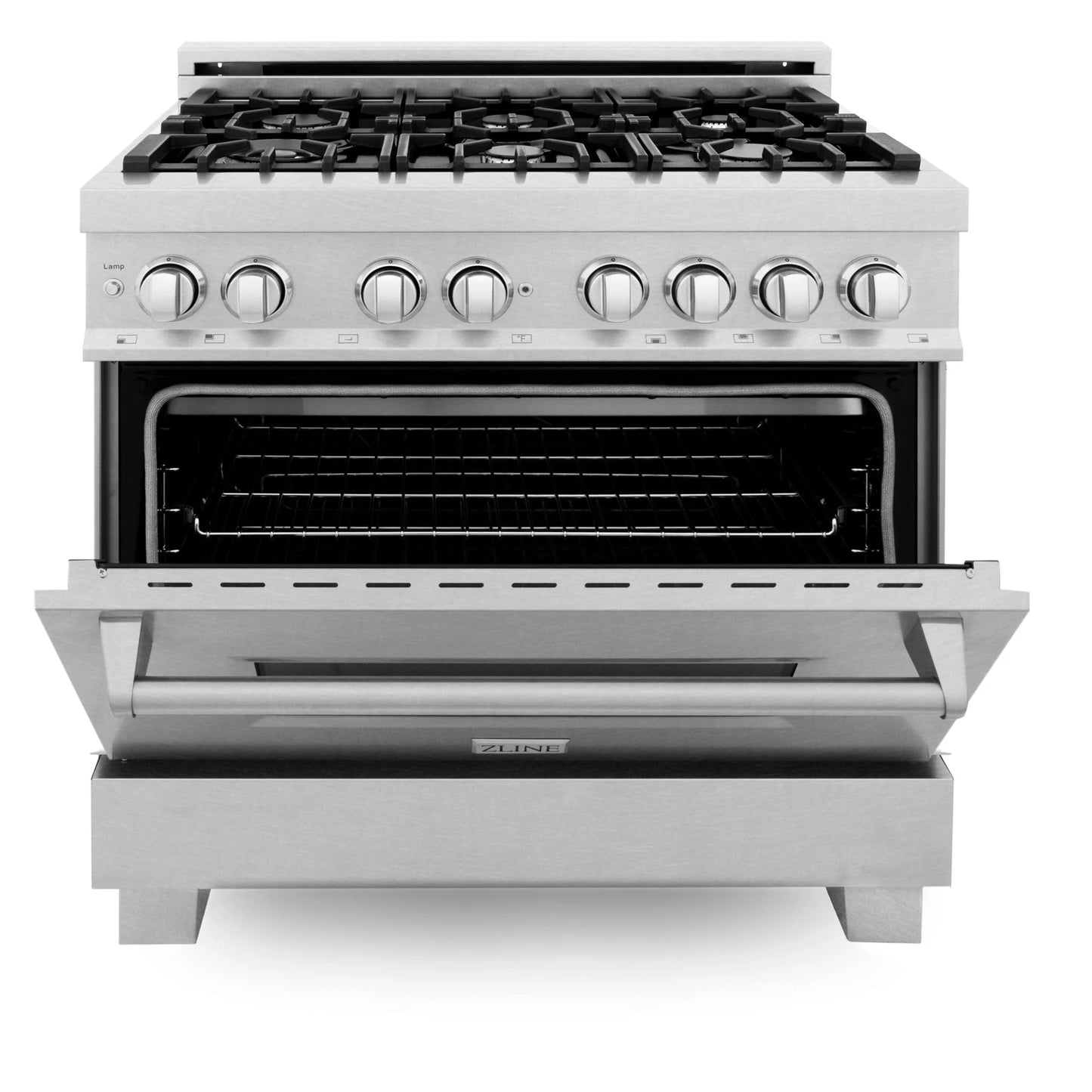 ZLINE 36 in. Dual Fuel Range with Gas Stove and Electric Oven in All Fingerprint Resistant Stainless Steel (RAS-SN-36)