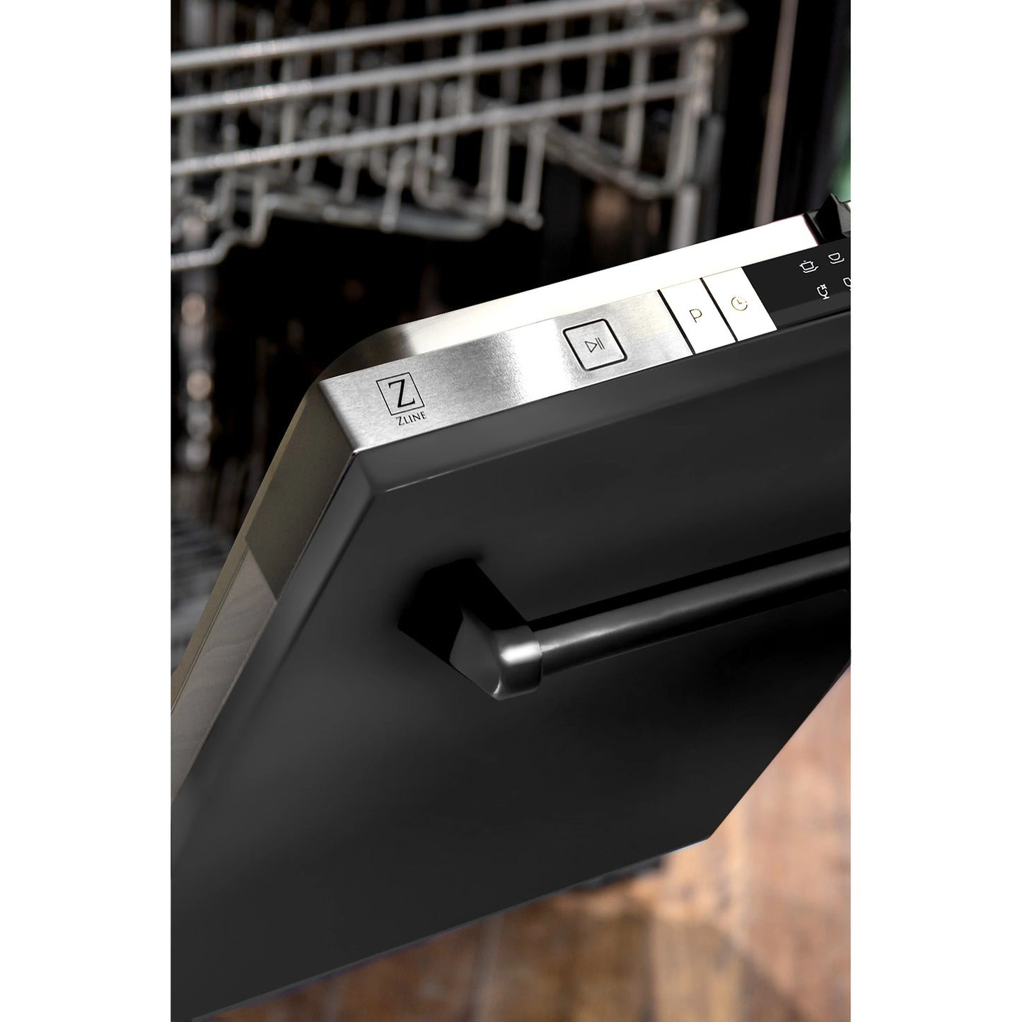 ZLINE 24 in. Top Control Dishwasher in Black Stainless Steel with Traditional Style Handle (DW-BS-24)