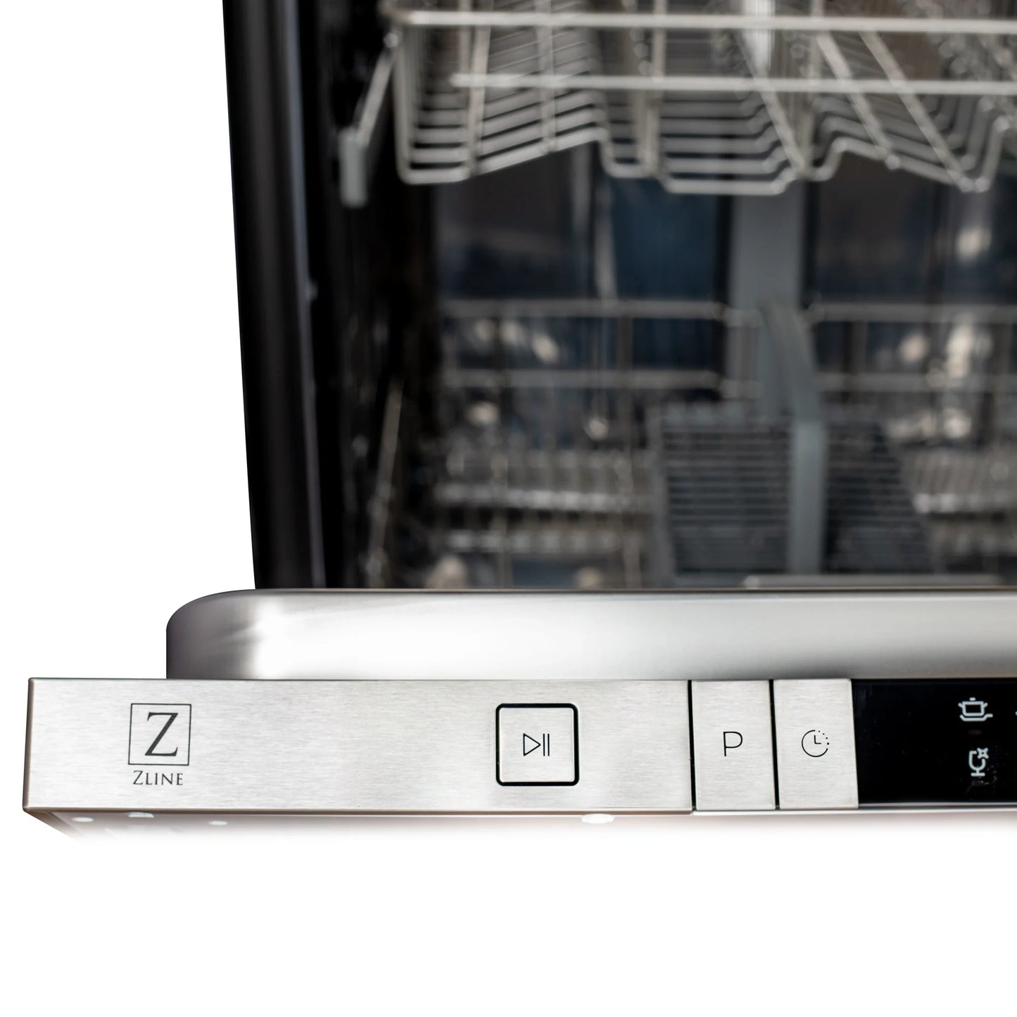 ZLINE 24 in. Compact Top Control Dishwasher with White Matte Panel and Modern Handle (DW-WM-H-24)