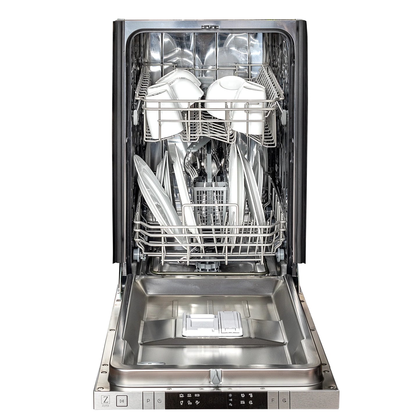 ZLINE 18 in. Compact Top Control Dishwasher with Black Matte Panel and Traditional Handle (DW-BLM-18)